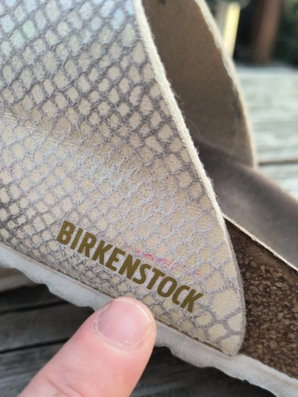 Birkenstock Women’s White Snake-Print Arizona Two-Strap Sandals